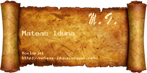 Mateas Iduna névjegykártya
